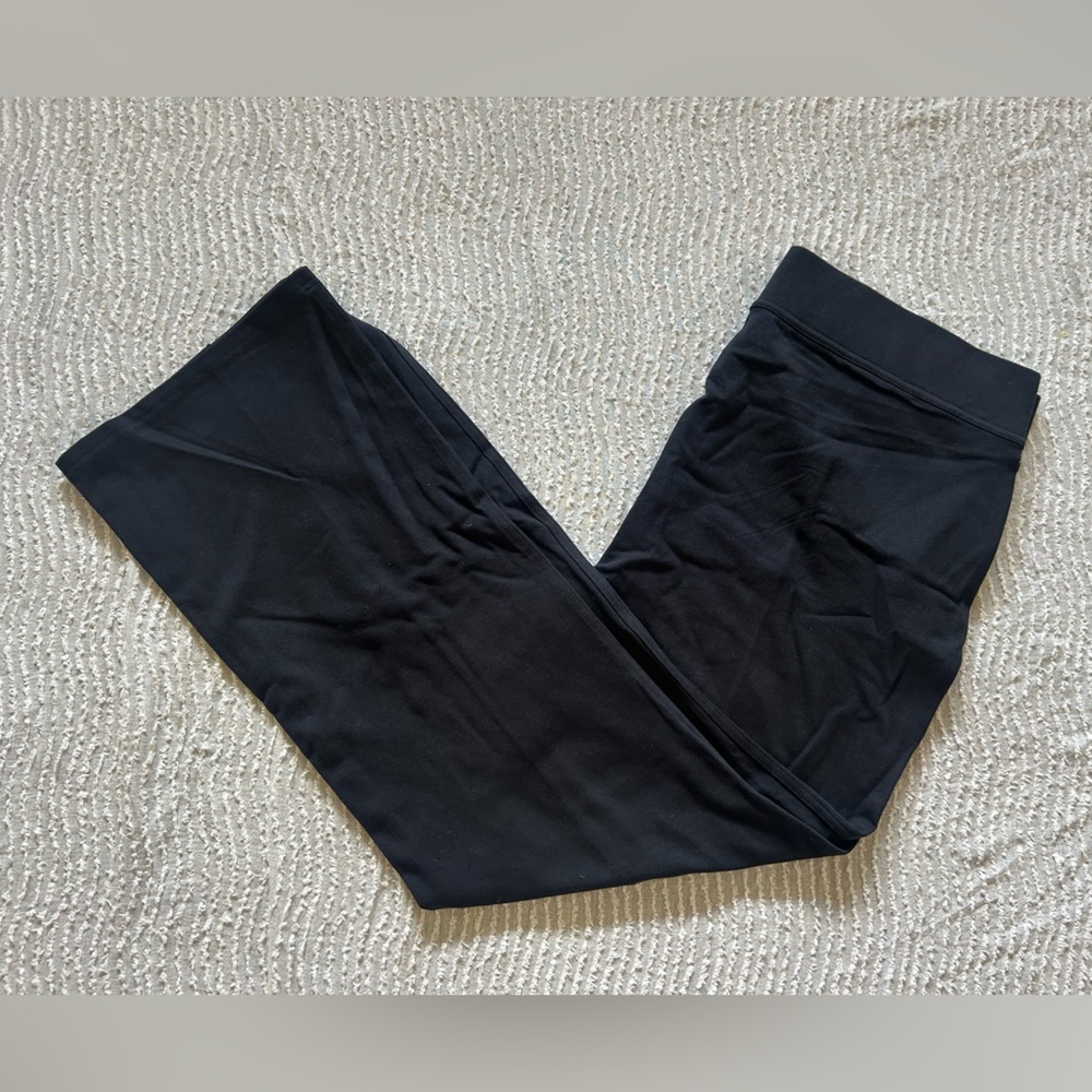 Lands End Starfish Flare Leg Pant Size XL Black Wide Leg Pant Comfy Athleisure